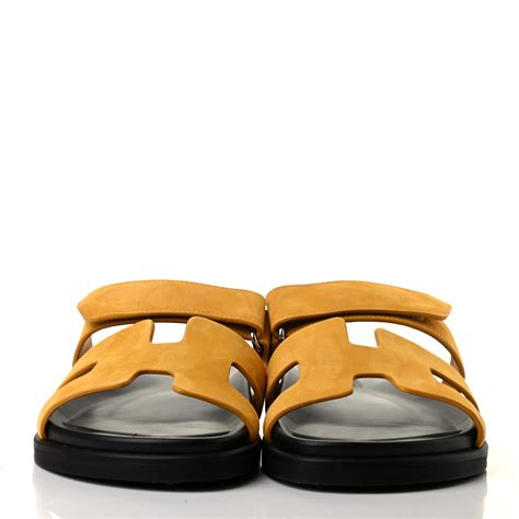 HERMES Suede Goatskin Womens Chypre Sandals 